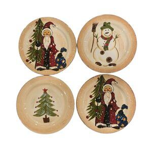 Dario Farrucci Designs RARE "Winter Wonderland" Christmas Décor Plate Set of 4